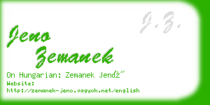 jeno zemanek business card